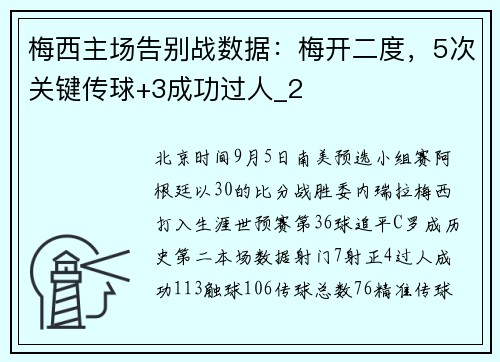 梅西主场告别战数据:梅开二度,5次关键传球+3成功过人_2 梅西主场告别战数据:梅开二度,5次关键传球+3成功过人_2